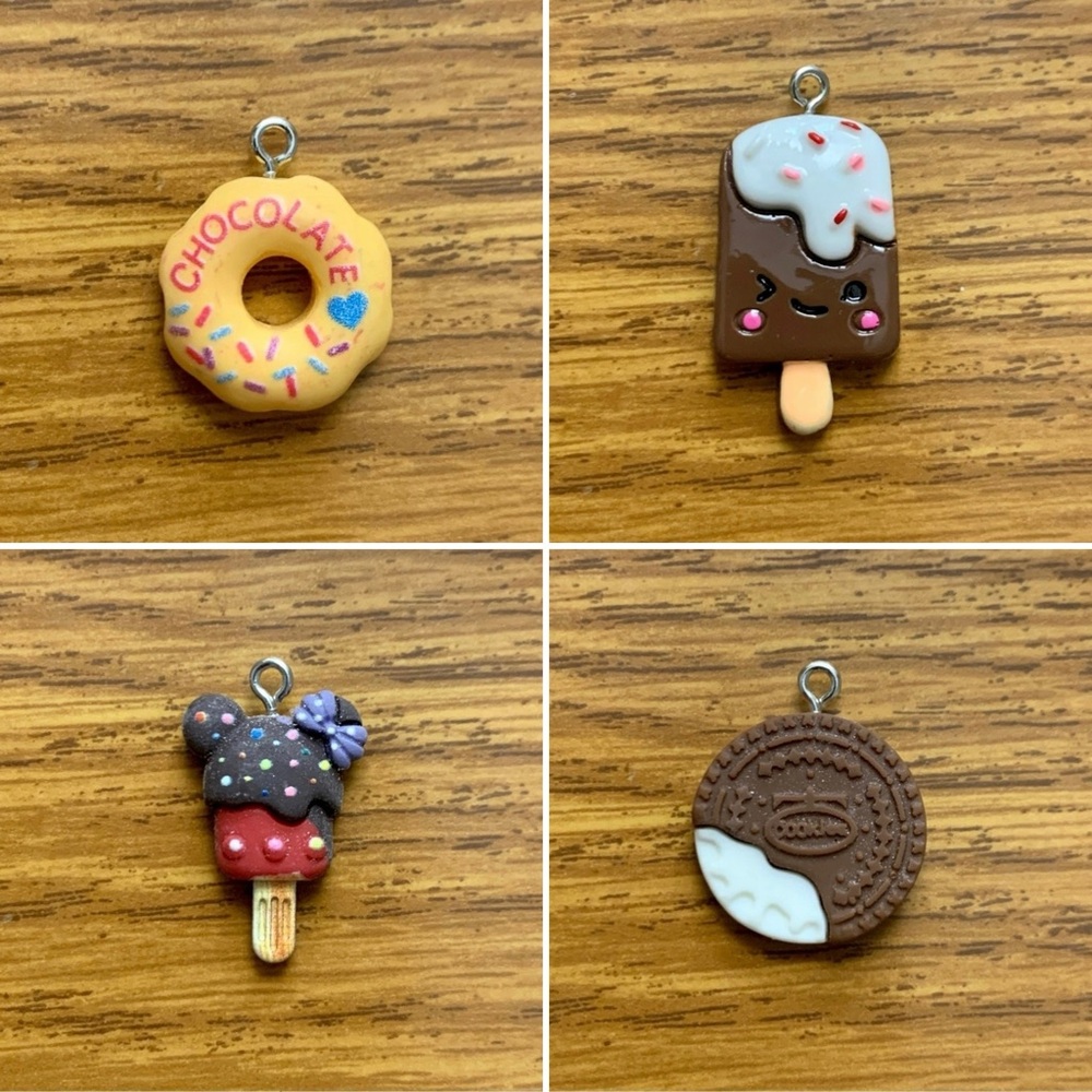Chocolate Charm Pendant Lot of 4